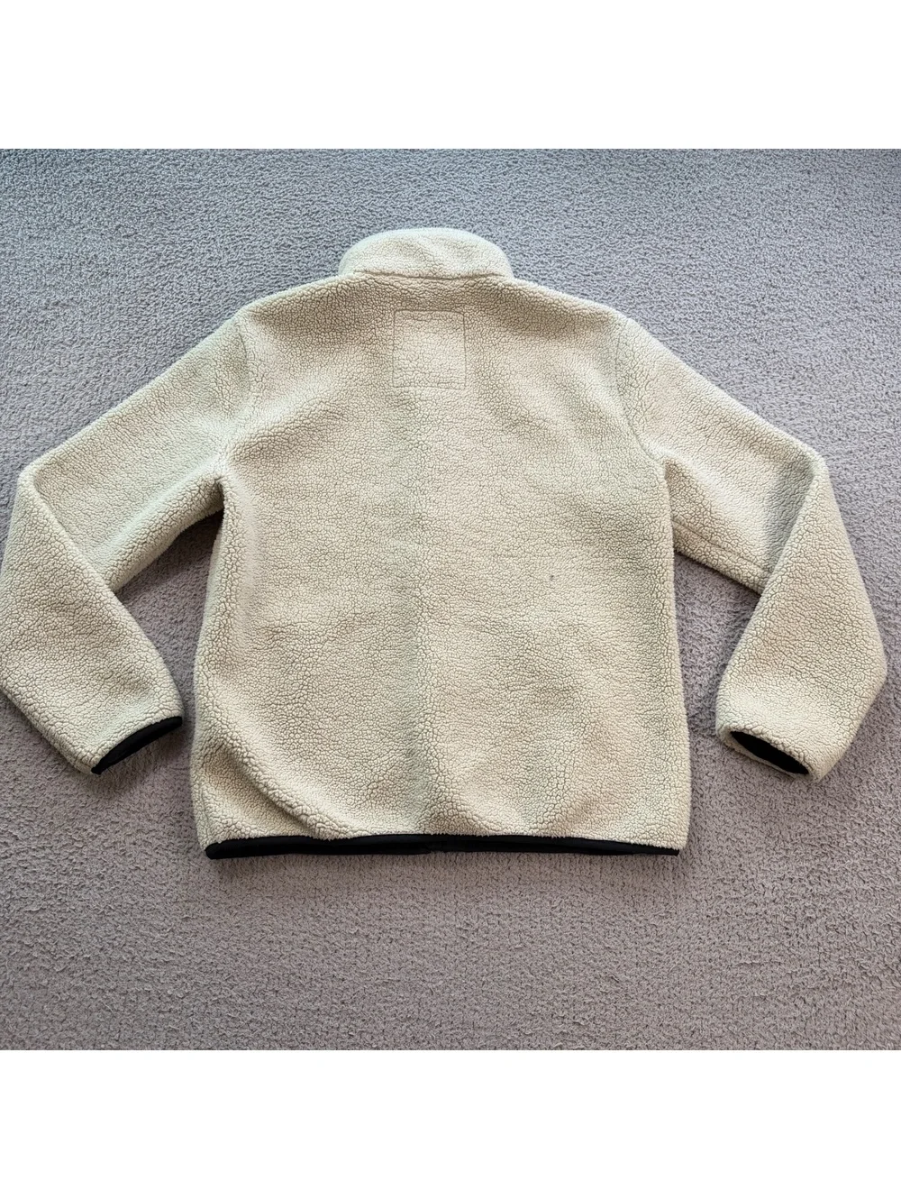 Hollister Epic Flex Men’s Medium Cream Sherpa Fleece Full Zip Jacket